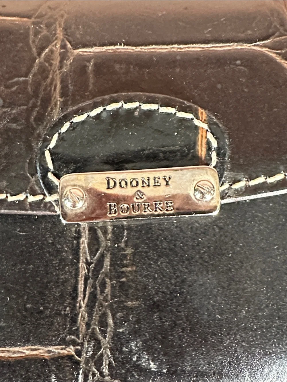 Dooney & Bourke Black Croc-Embossed Leather Sunglasses Case
